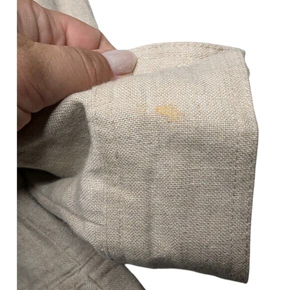 Vtg Y2K Charter Club Beige 100% Linen Embellished Button Up Shirt Jacket 2X - Picture 4 of 6